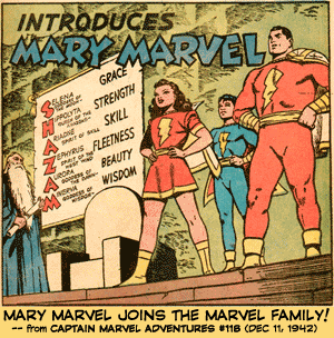 Mary Marvel appears for the first time... on the splash page!