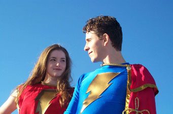 Kelly Delcambre as Captain Marvel, Jr. and Miriam Dafford as Mary Marvel