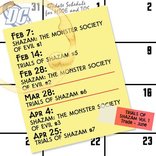 DC Revises Schedule for MONSTER SOCIETY OF EVIL and TRIALS OF SHAZAM