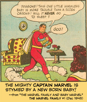 The Mighty Captain Marvel is stymied by a new born baby!